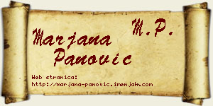 Marjana Panović vizit kartica